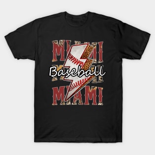 Graphic Baseball Miami Proud Name Team Vintage T-Shirt